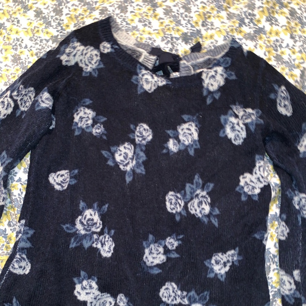 S Blue Floral Lauren Conrad Sweater